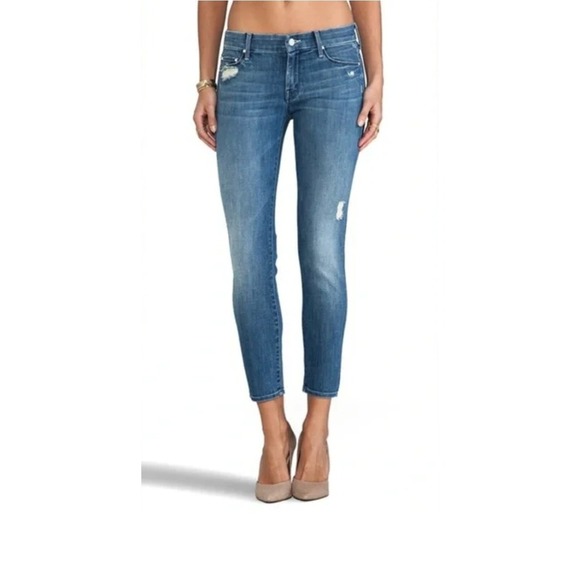 MOTHER Denim - MOTHER Jeans The Looker Crop Zip Graffiti Girl Ankle Jeans Size 29